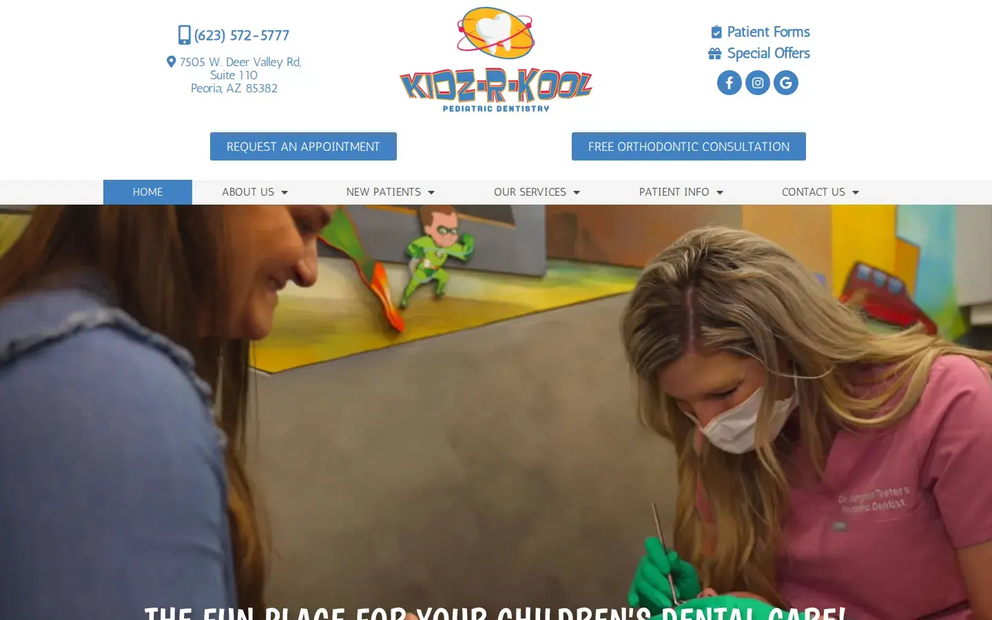 Homepage preview of Kidz R Kool Pediatric Dentistry