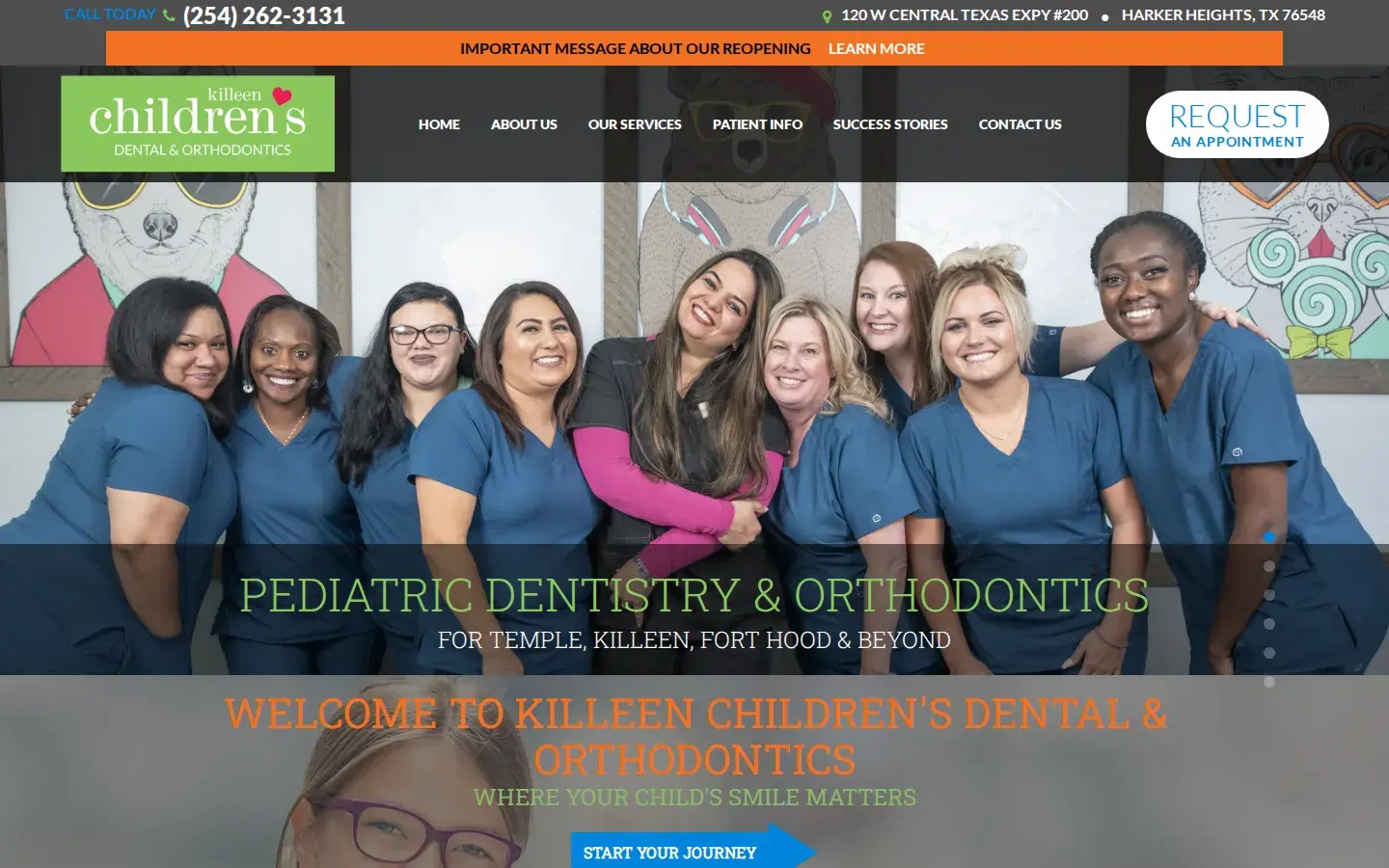Homepage preview of Killeen Children’s Dental & Ortho