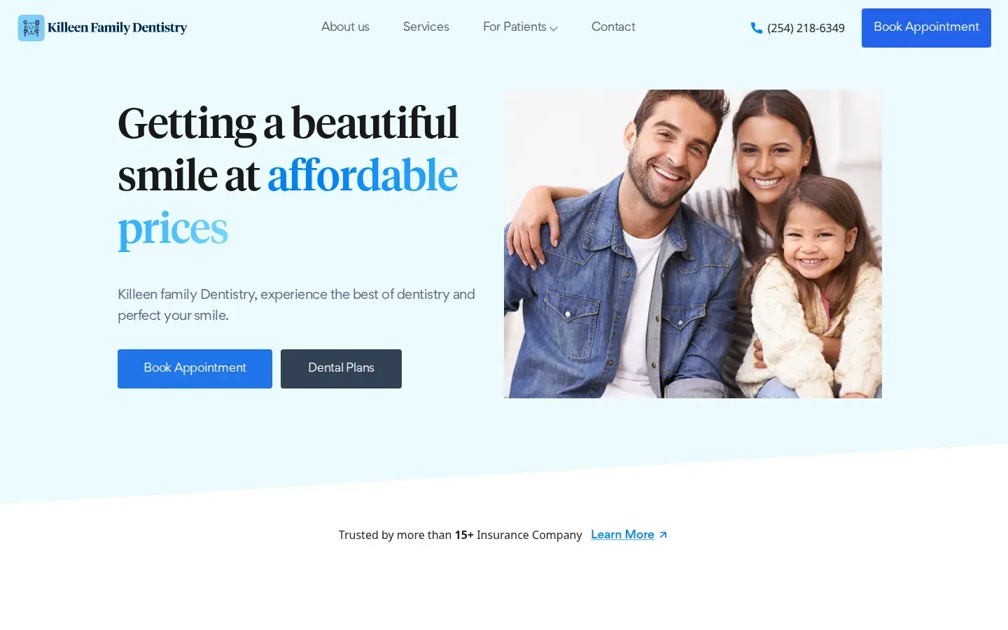 Homepage preview of Killeen Family Dentistry