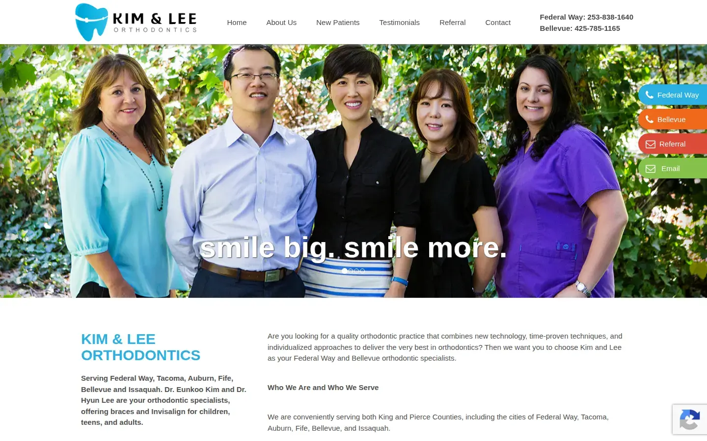Homepage preview of Kim and Lee Orthodontics