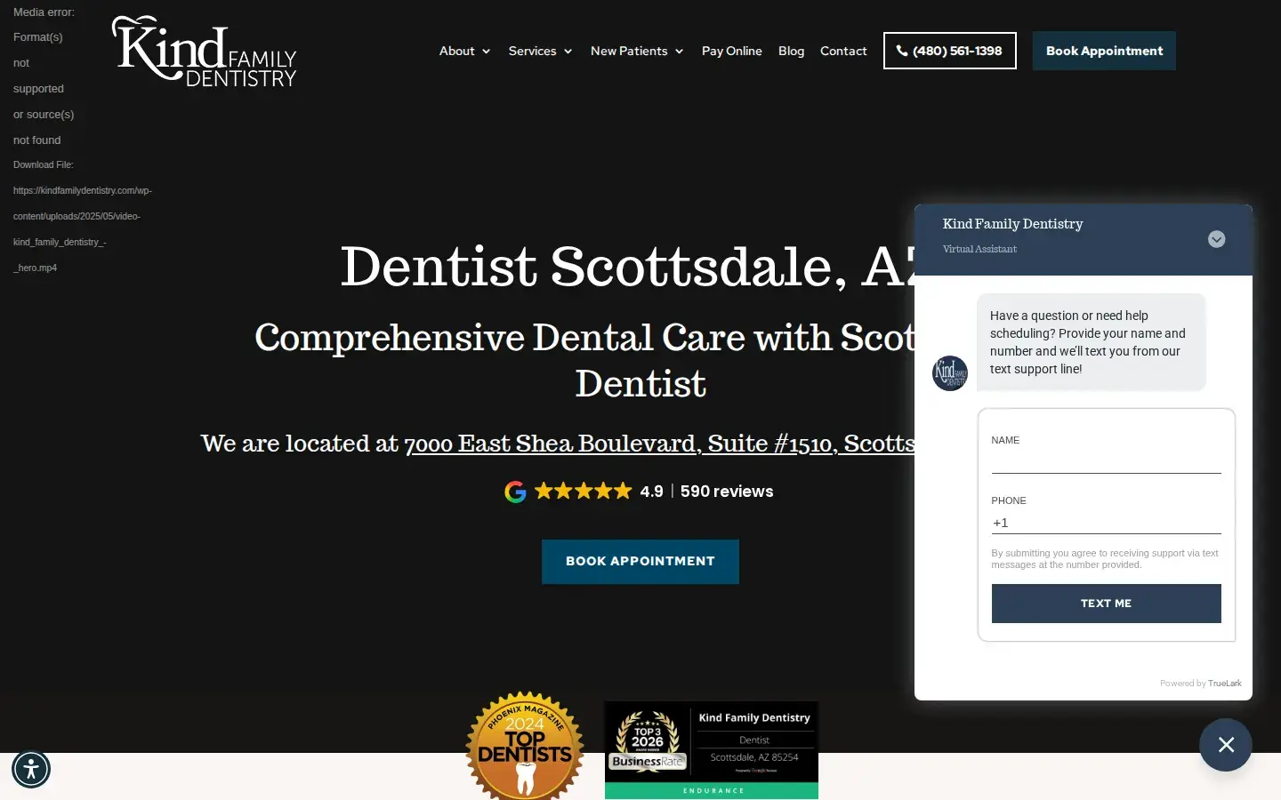 Homepage preview of Kind Family Dentistry