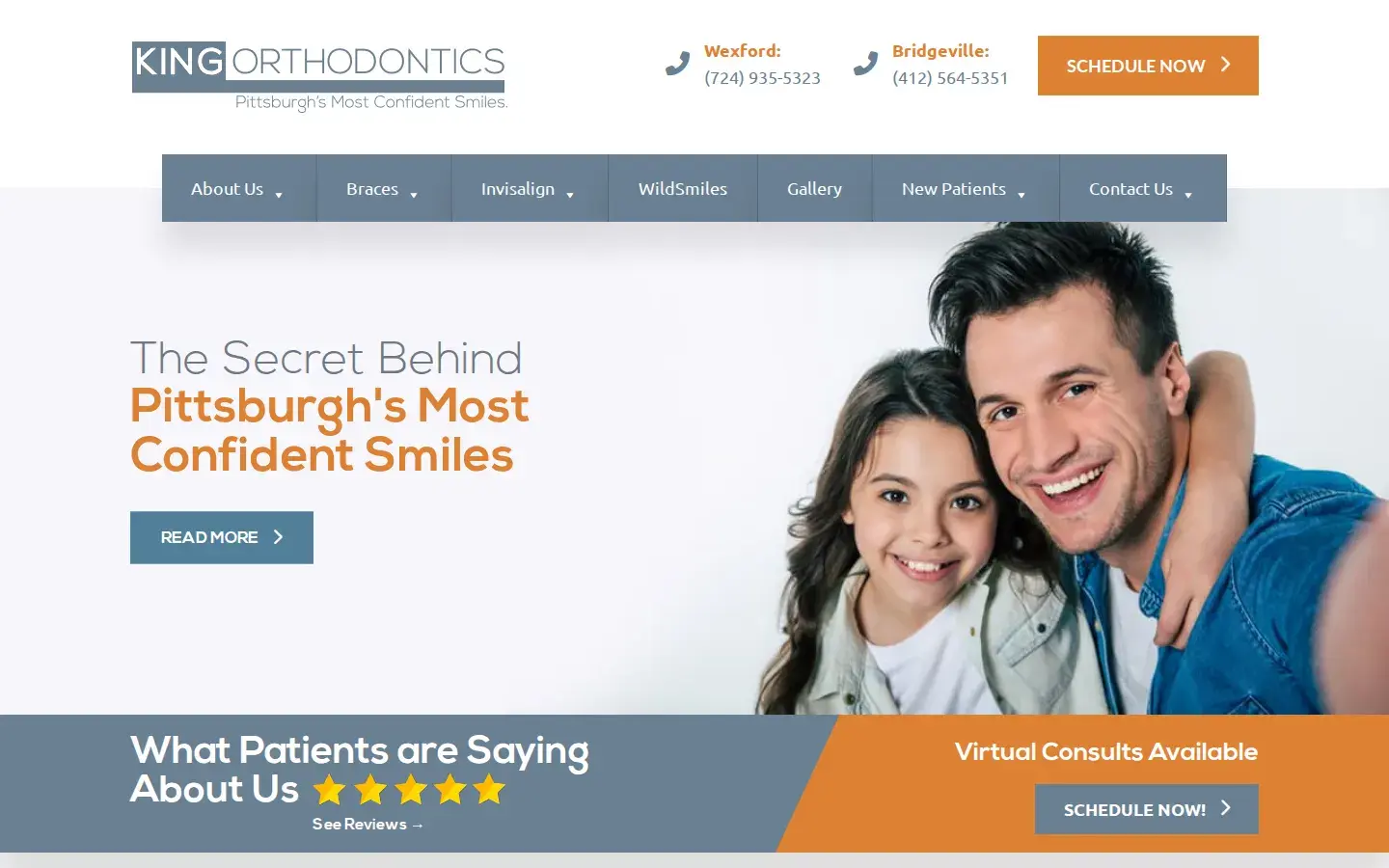 Homepage preview of King Orthodontics