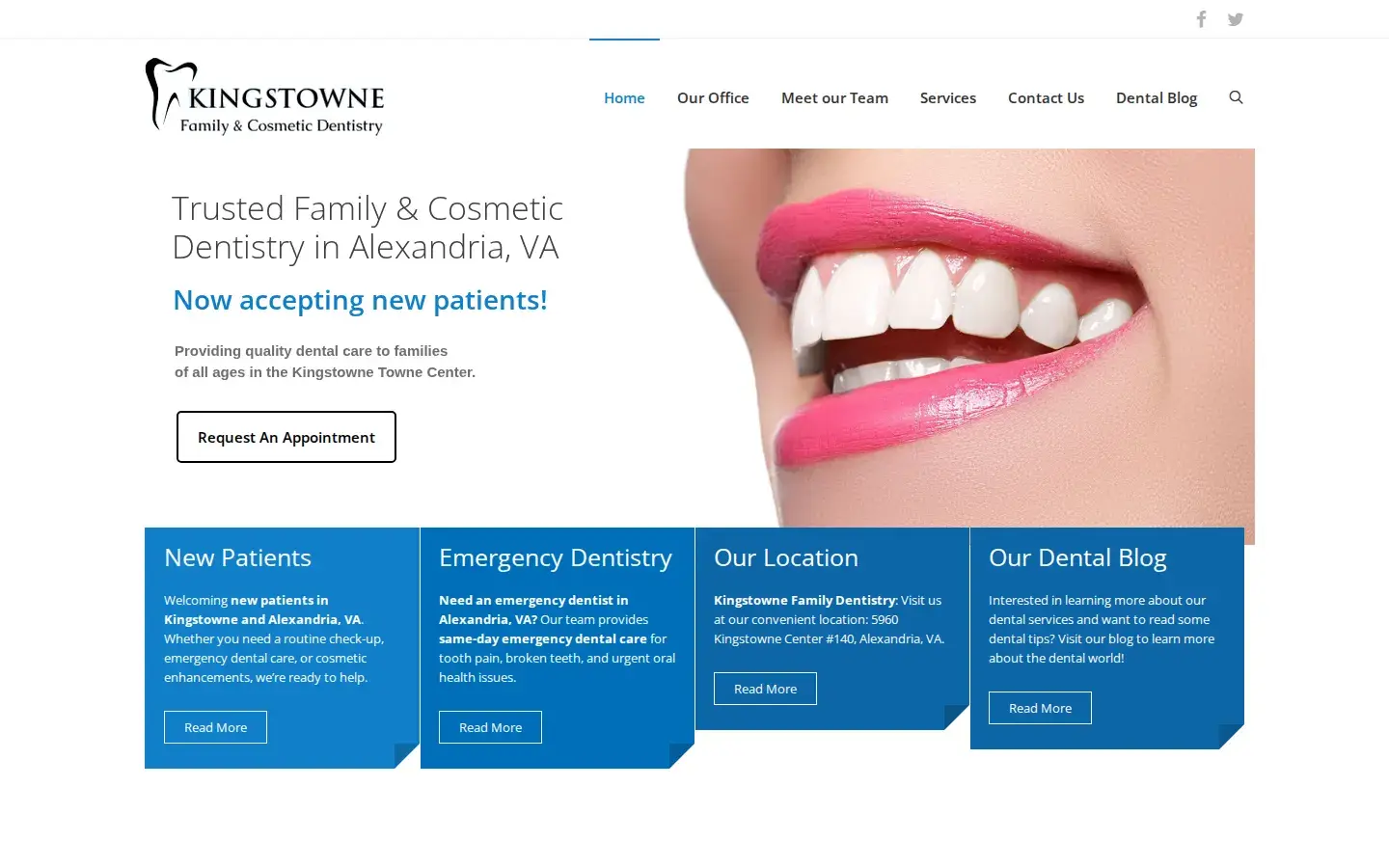 Homepage preview of Kingstowne Family & Cosmetic Dentistry
