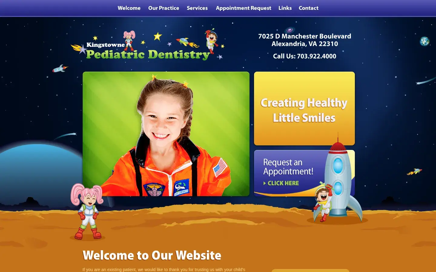 Homepage preview of Kingstowne Pediatric Dentistry