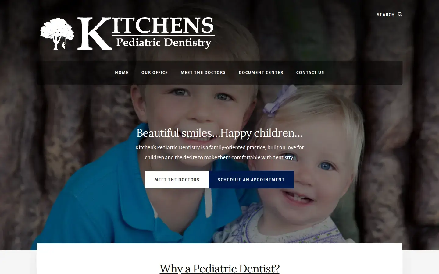 Homepage preview of Kitchens' Pediatric Dentistry