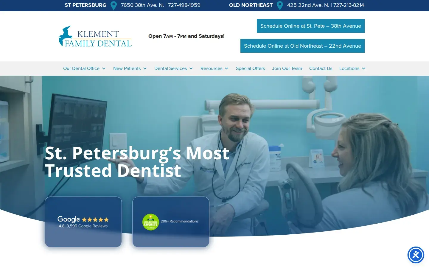 Homepage preview of Klement Family Dental