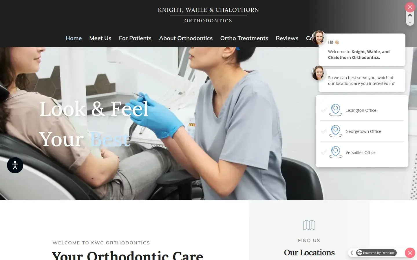 Homepage preview of Knight, Wahle & Chalothorn Orthodontics