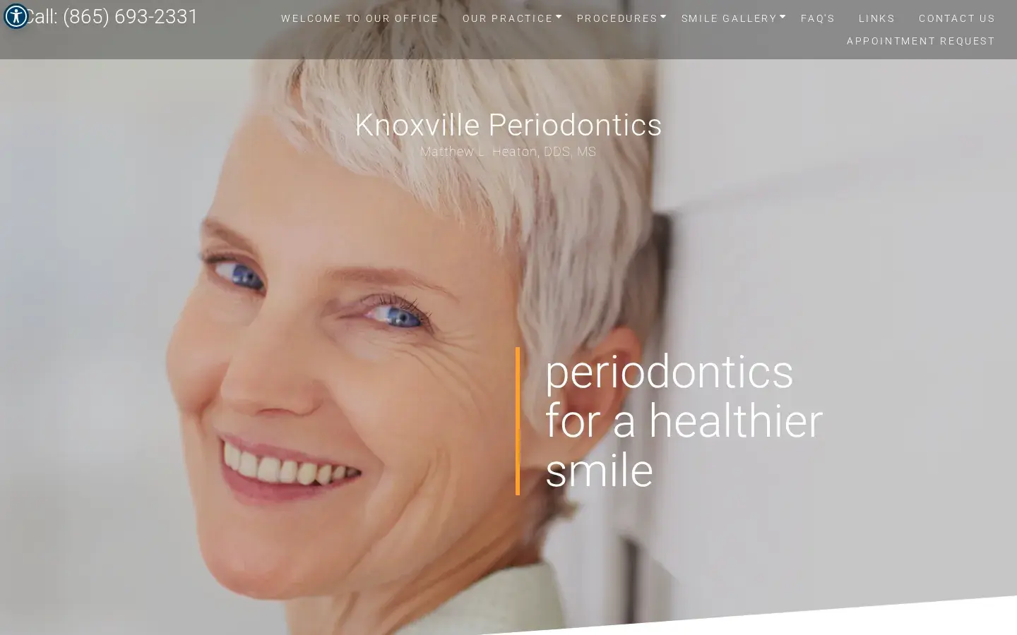 Homepage preview of Knoxville Periodontics PC: Dr. Matthew L. Heaton