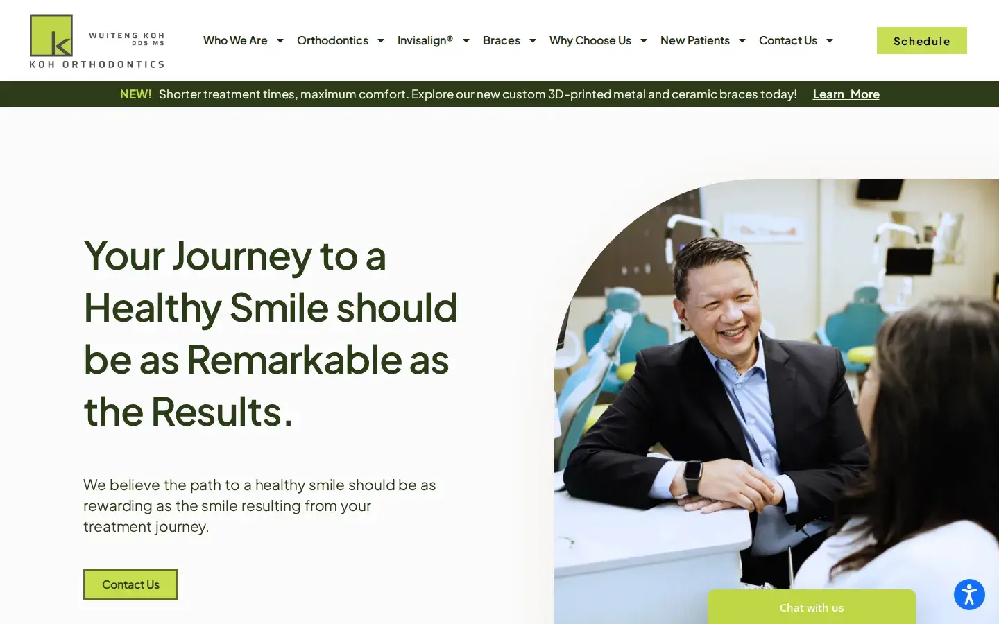 Homepage preview of Koh Orthodontics