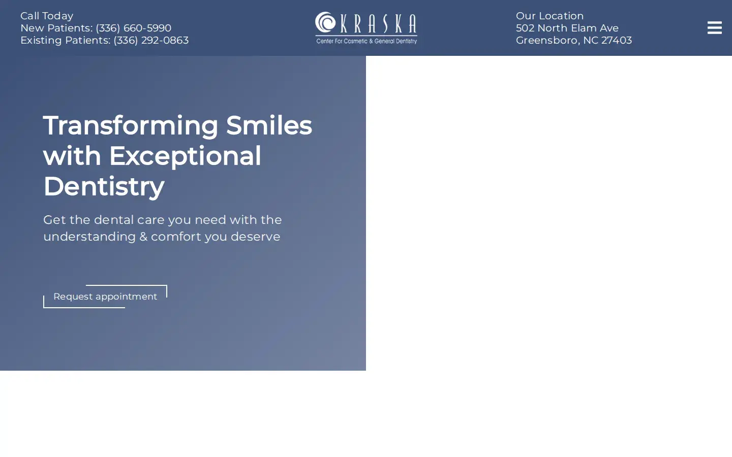 Homepage preview of Kraska Center for Cosmetic & General Dentistry