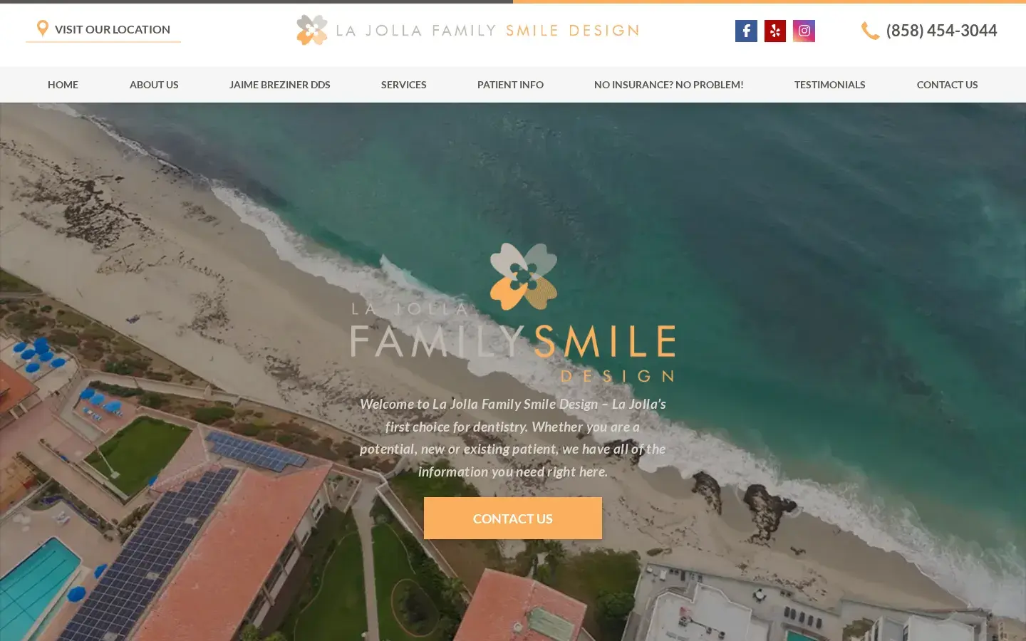 Homepage preview of La Jolla Family Smile Design