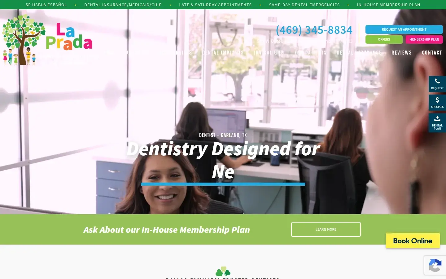 Homepage preview of La Prada Family Dentistry