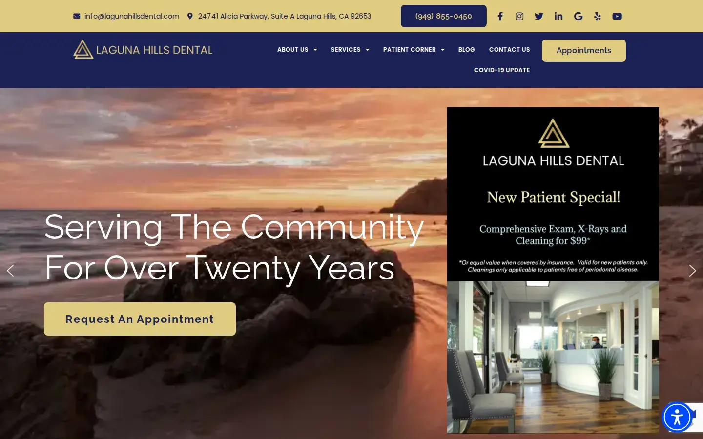 Homepage preview of Laguna Hills Dental