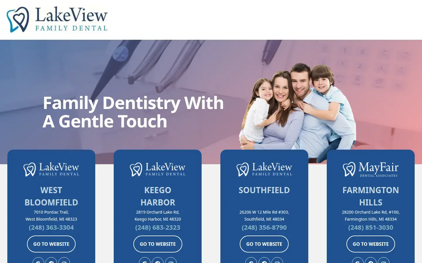 Homepage preview of LakeView Family Dental