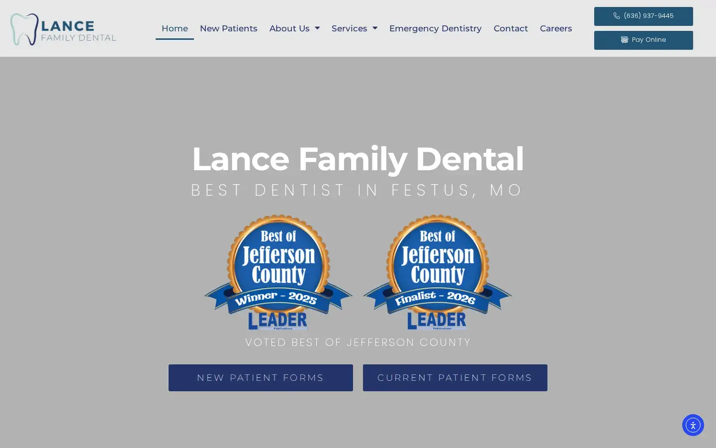 Homepage preview of Lance Family Dental