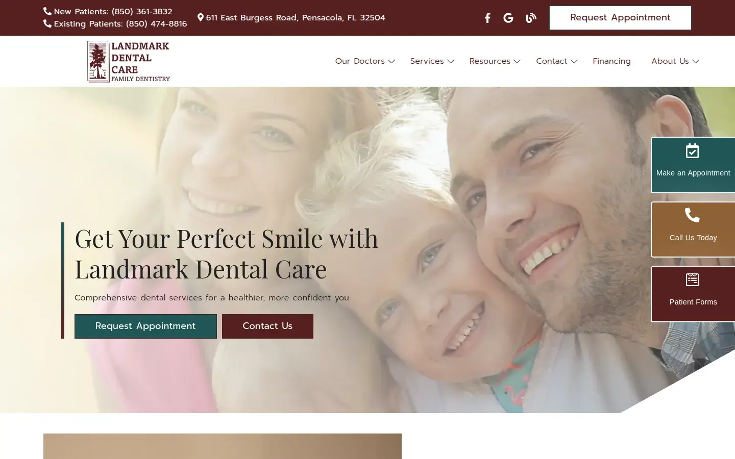 Homepage preview of Landmark Dental Care