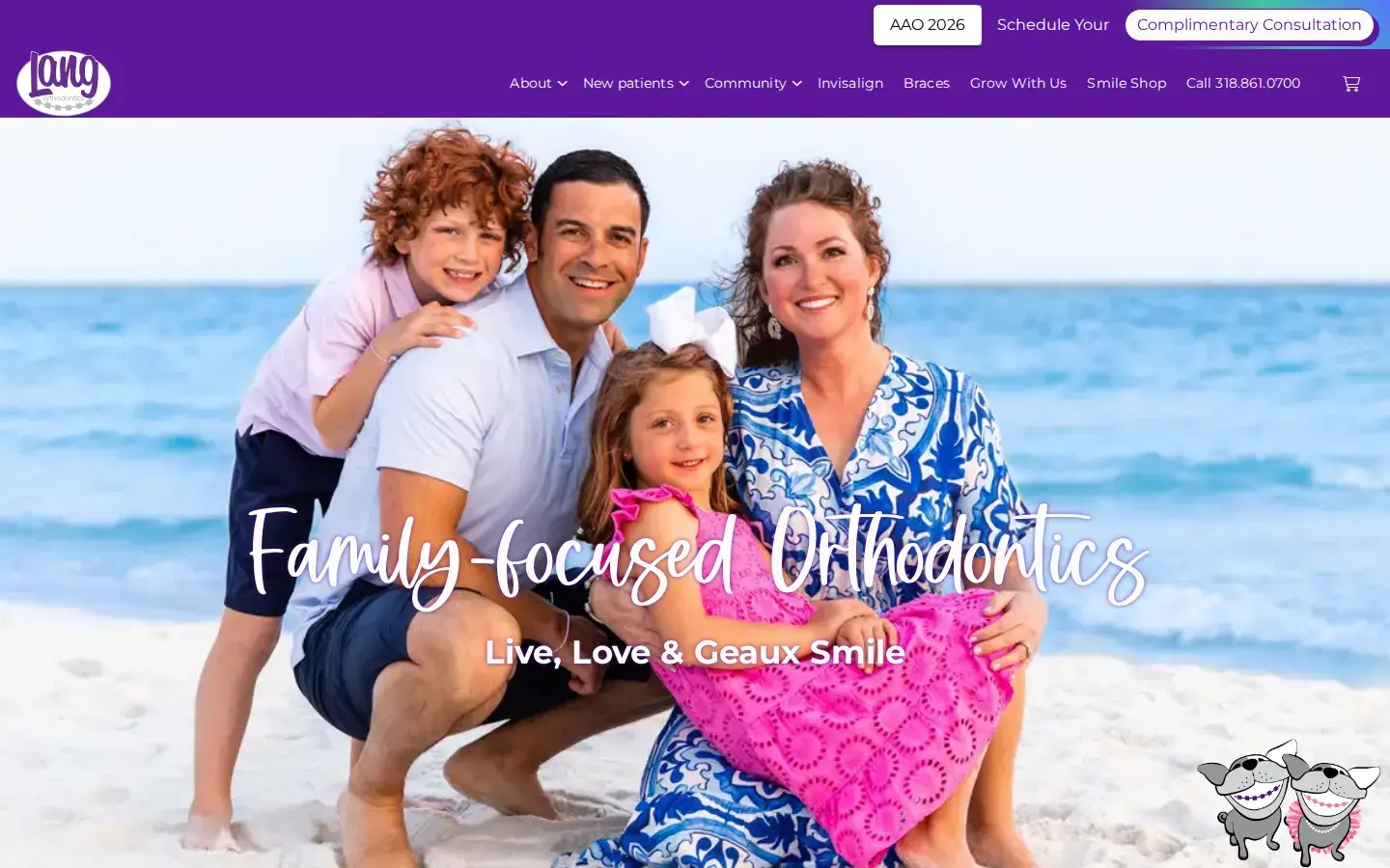 Homepage preview of Lang Orthodontics
