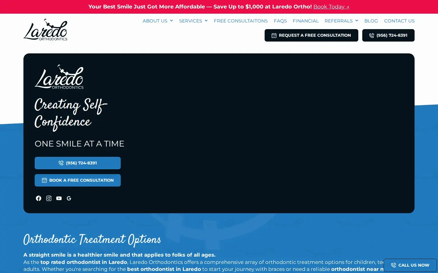 Homepage preview of Laredo Orthodontics