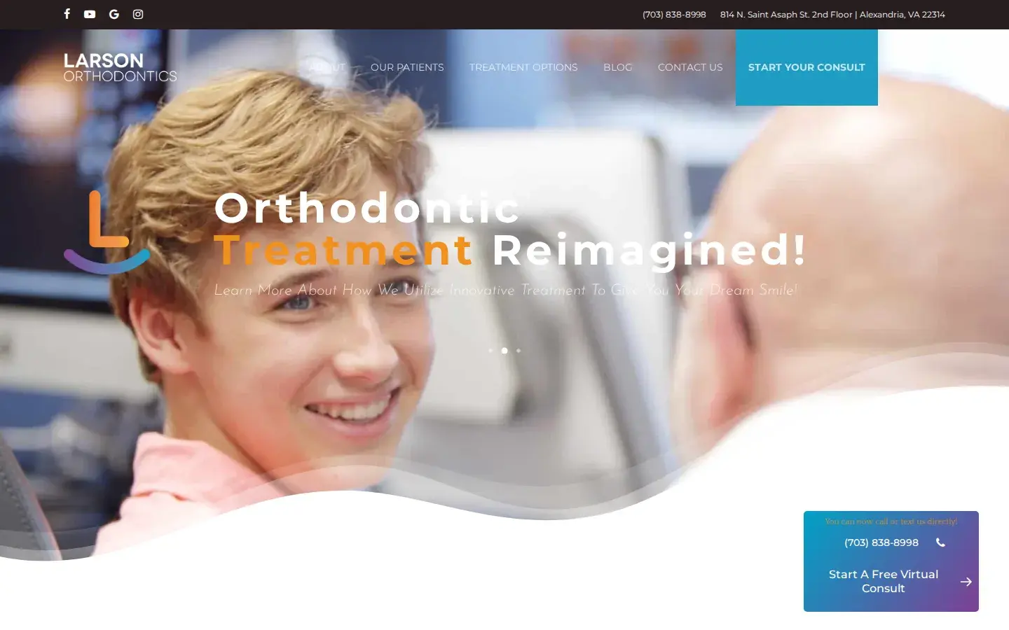 Homepage preview of Larson Orthodontics