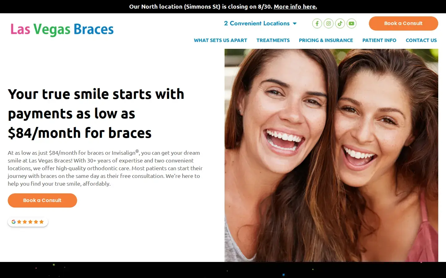 Homepage preview of Las Vegas Braces – Griffiths & Whiting Orthodontics