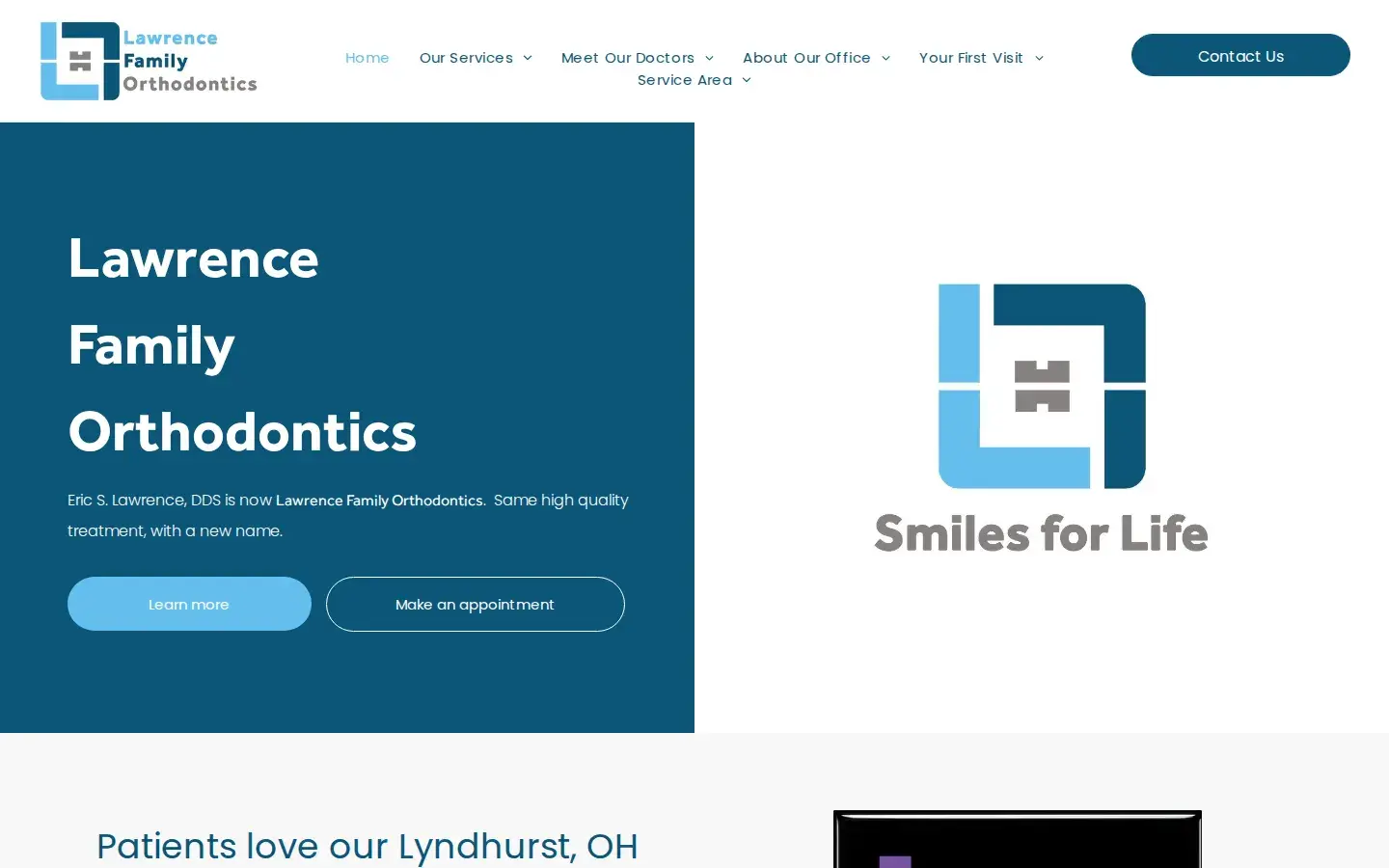 Homepage preview of Lawrence Family Orthodontics