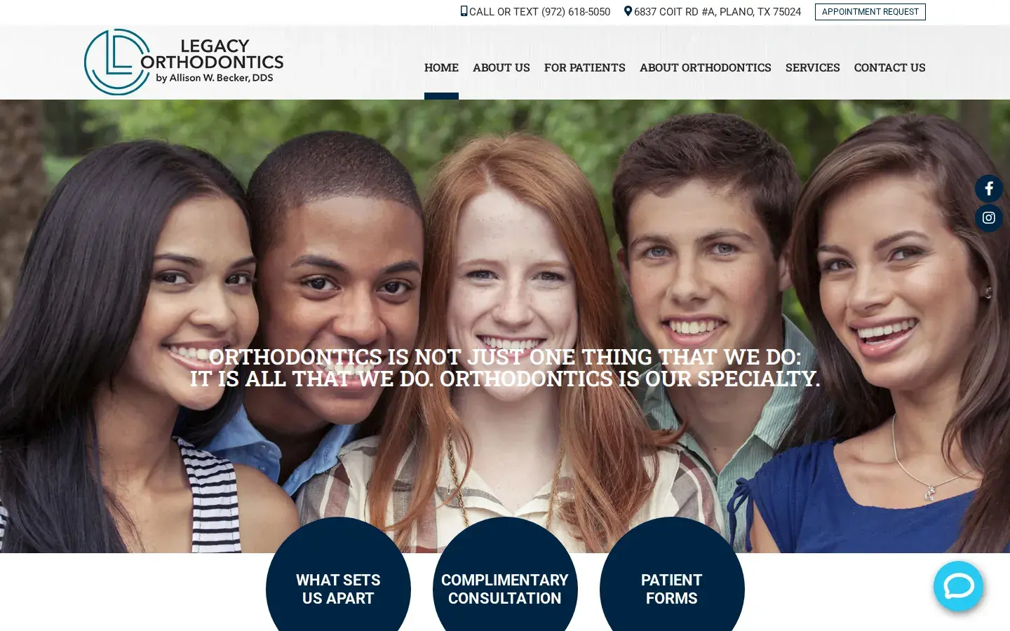 Homepage preview of Legacy Orthodontics