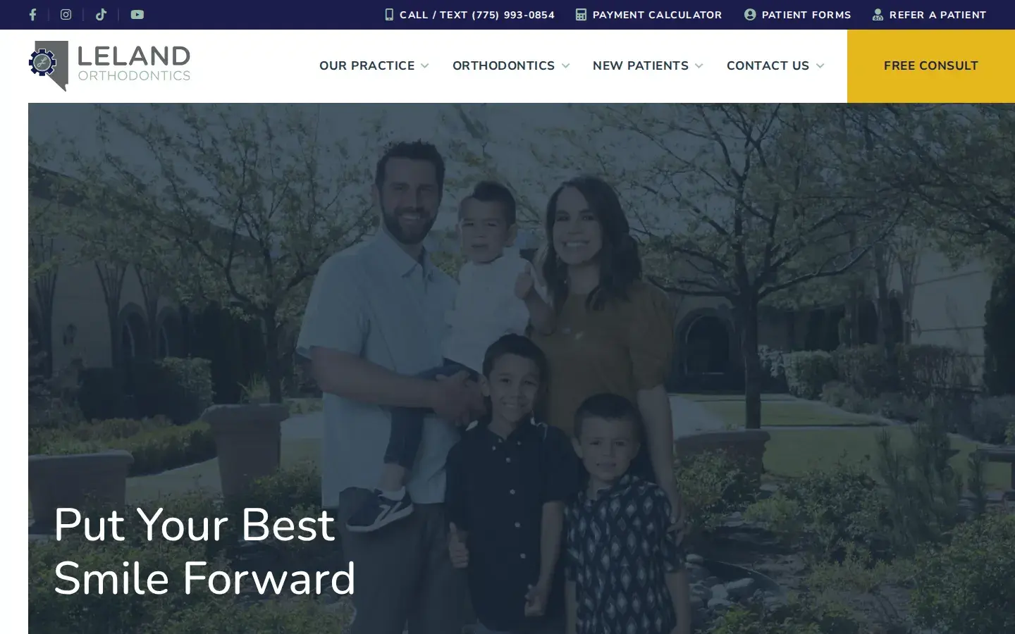 Homepage preview of Leland Orthodontics