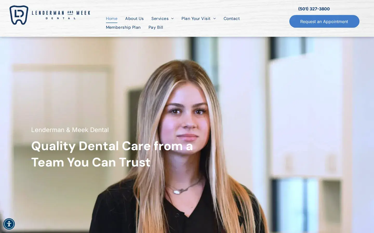 Homepage preview of Lenderman & Meek Dental