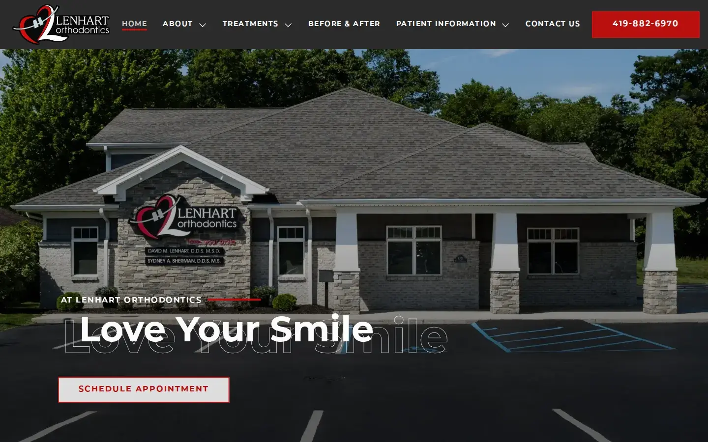 Homepage preview of Lenhart Orthodontics