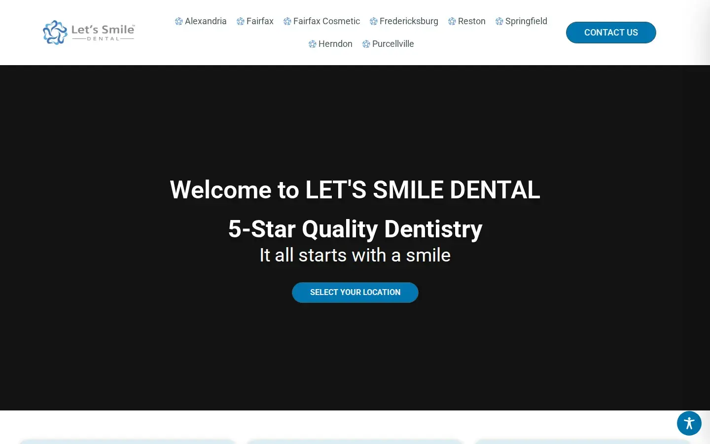 Homepage preview of Let's Smile Dental - Fredericksburg