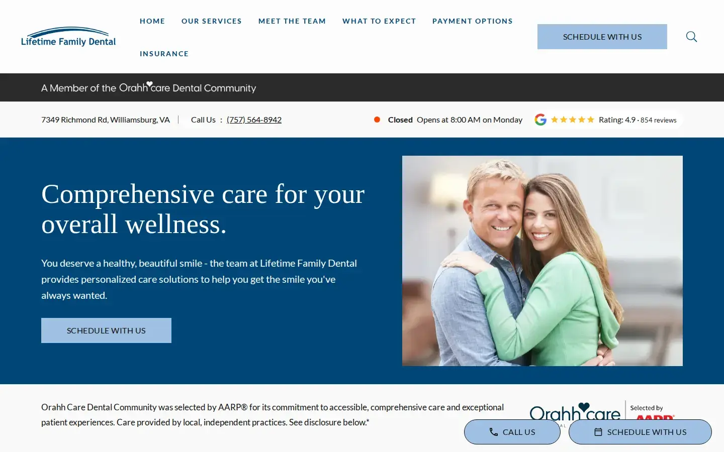 Homepage preview of Lifetime Family Dental