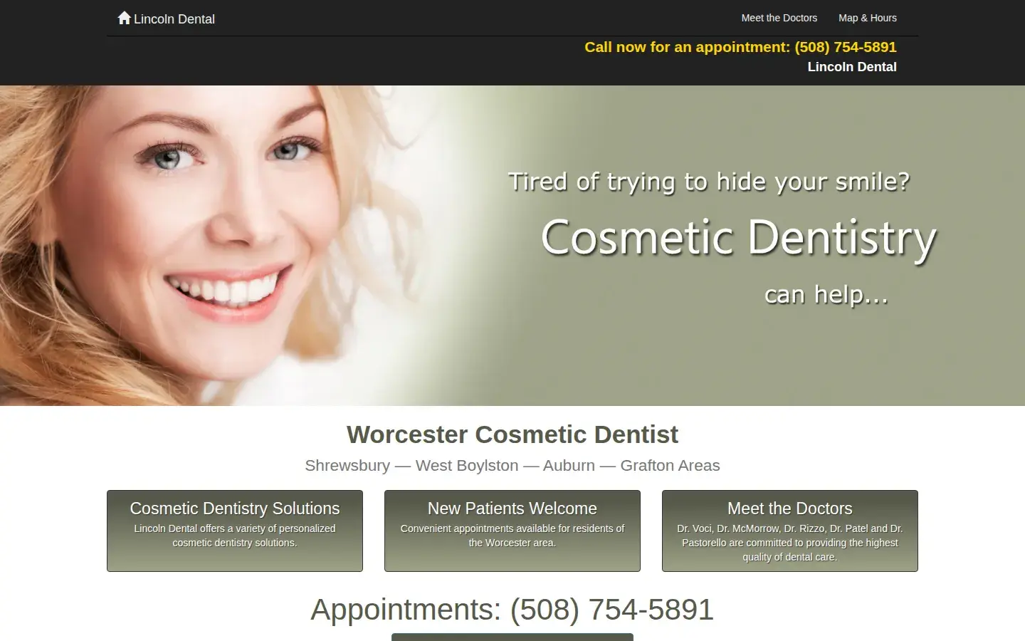 Homepage preview of Lincoln Dental