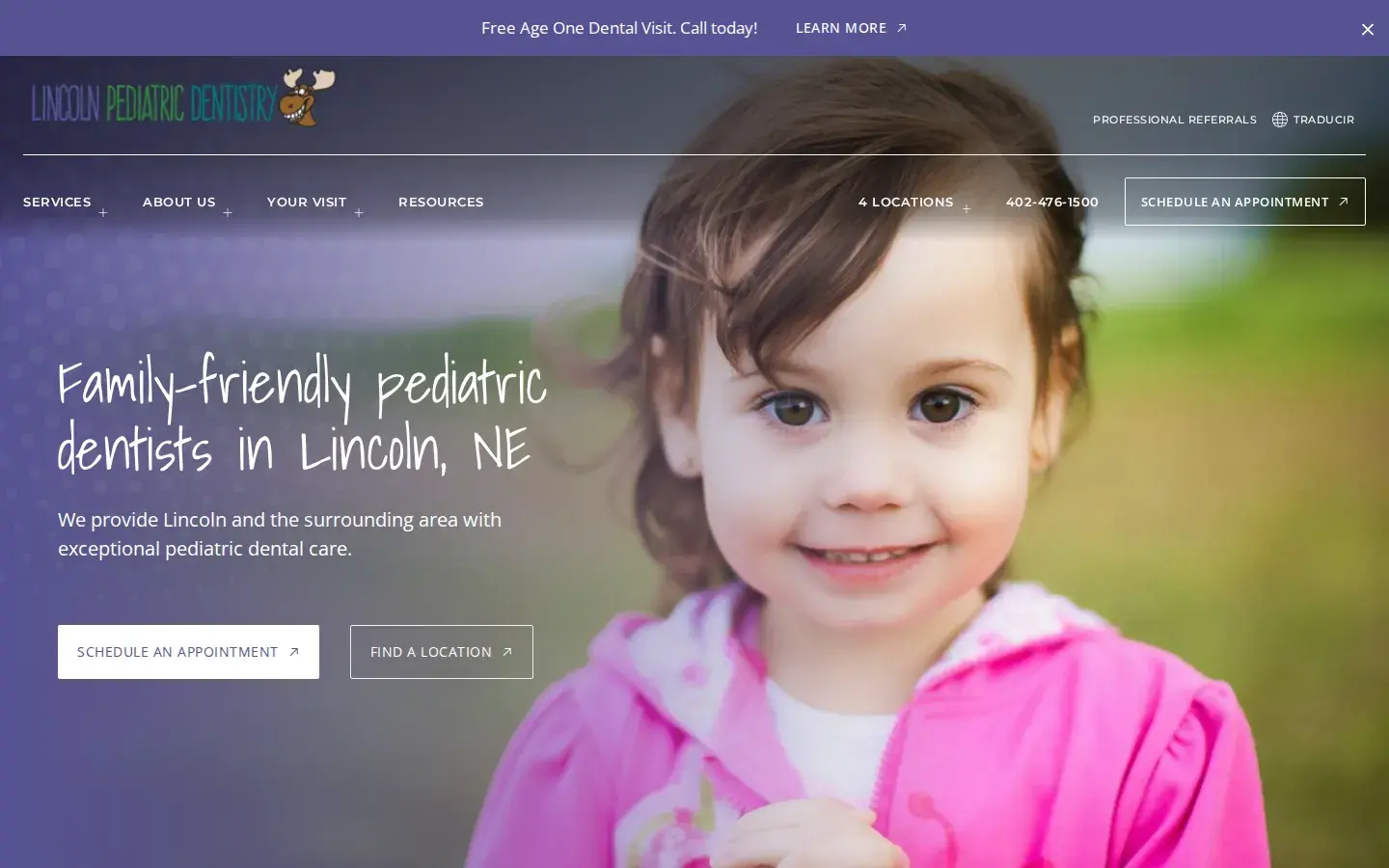 Homepage preview of Lincoln Pediatric Dentistry