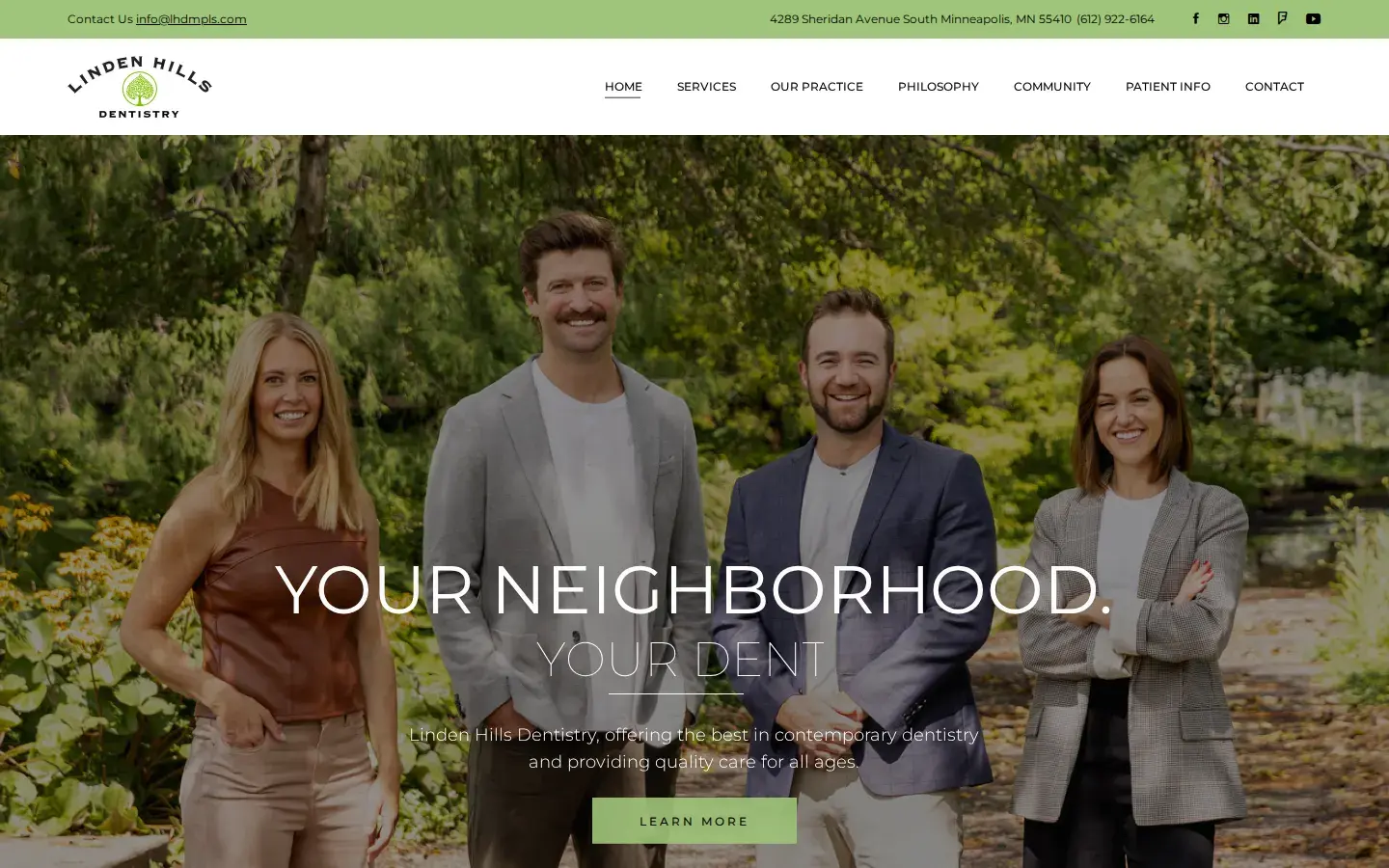 Homepage preview of Linden Hills Dentistry