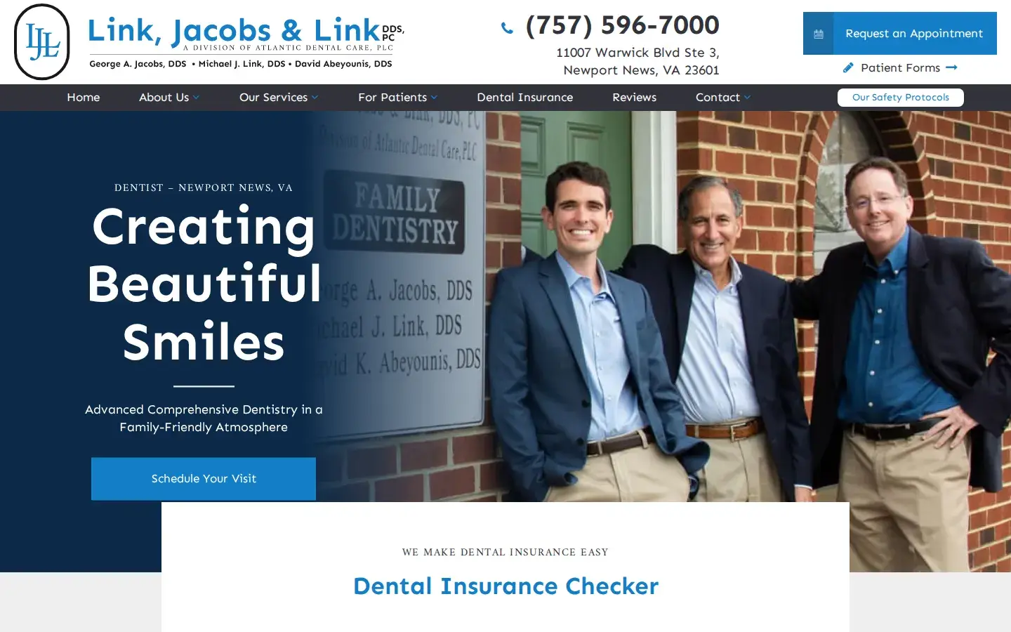 Homepage preview of Link, Jacobs & Link, DDS, PC