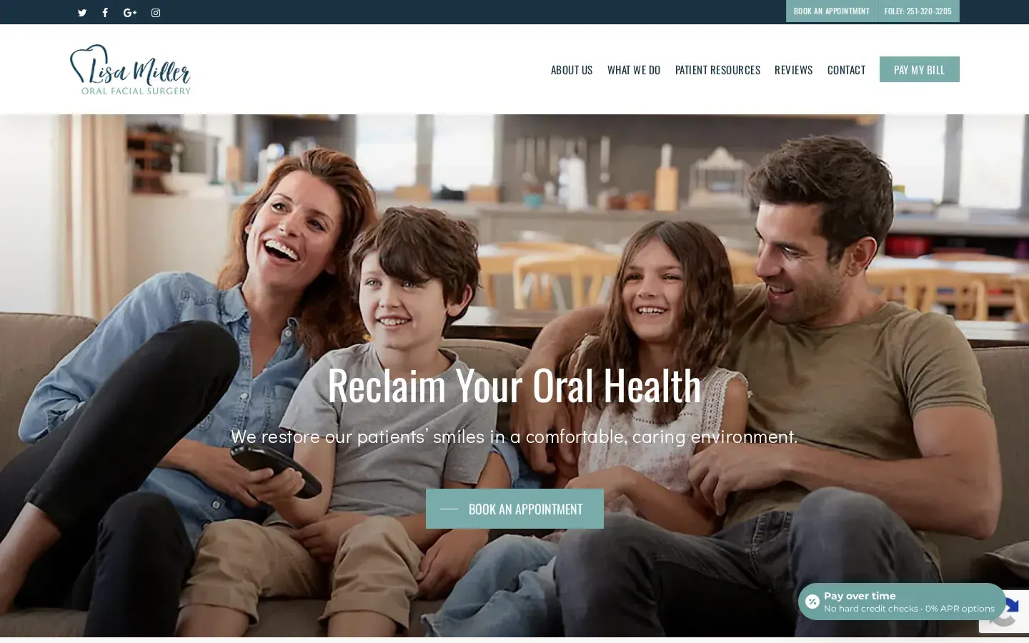 Homepage preview of Lisa Miller Oral Facial Surgery