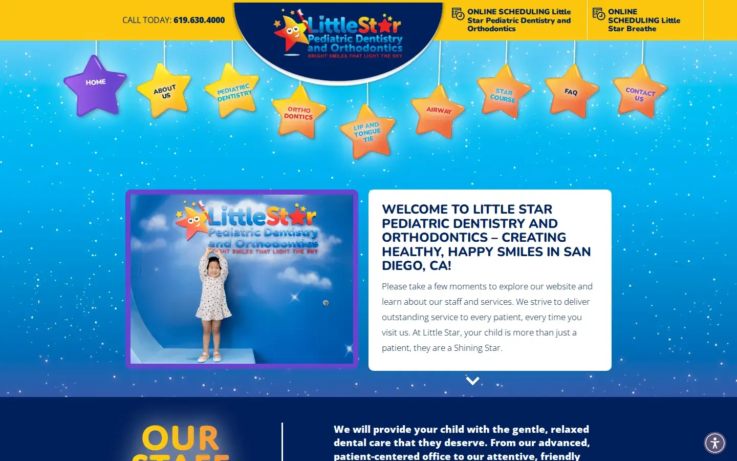 Homepage preview of Little Star Pediatric Dentistry and Ortho.