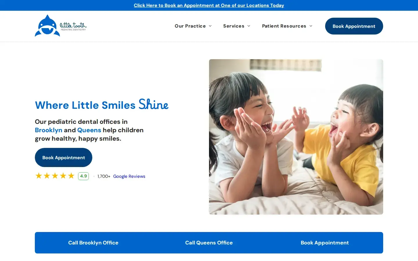 Homepage preview of Little Tooth Pediatric Dentistry