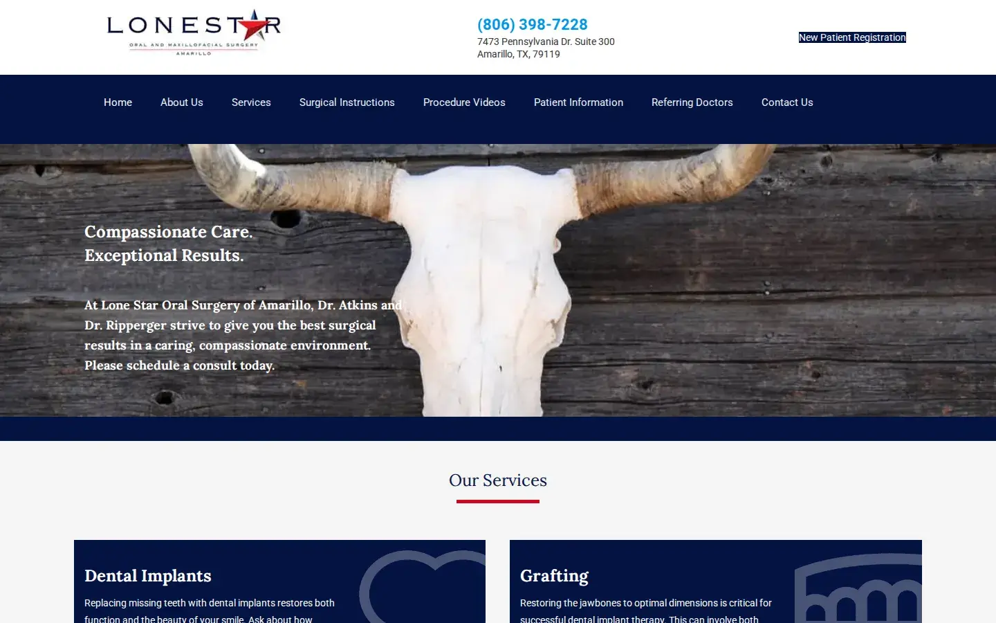 Homepage preview of Lone Star Oral and Maxillofacial Surgery of Amarillo