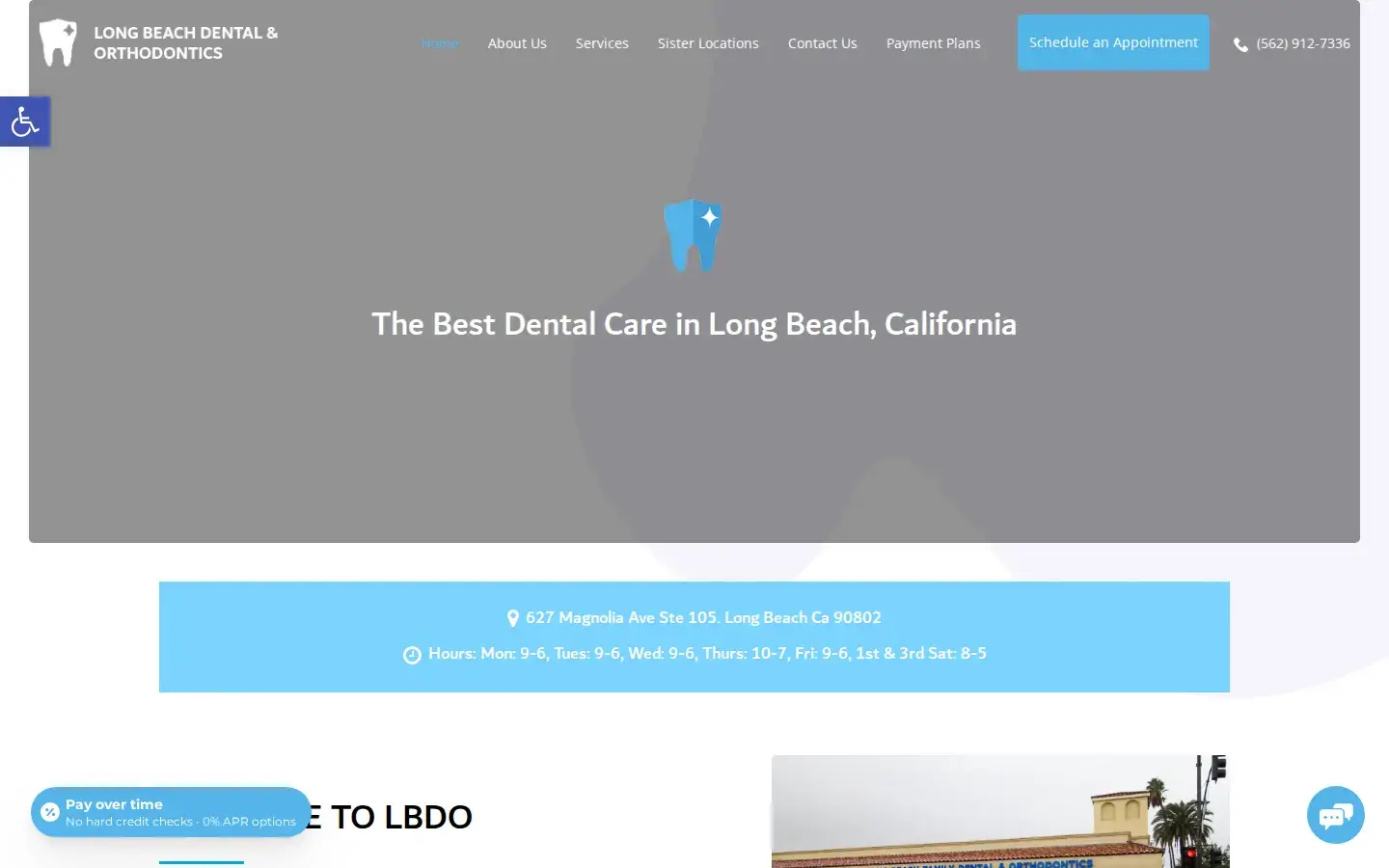 Homepage preview of Long Beach Dental and Ortho.
