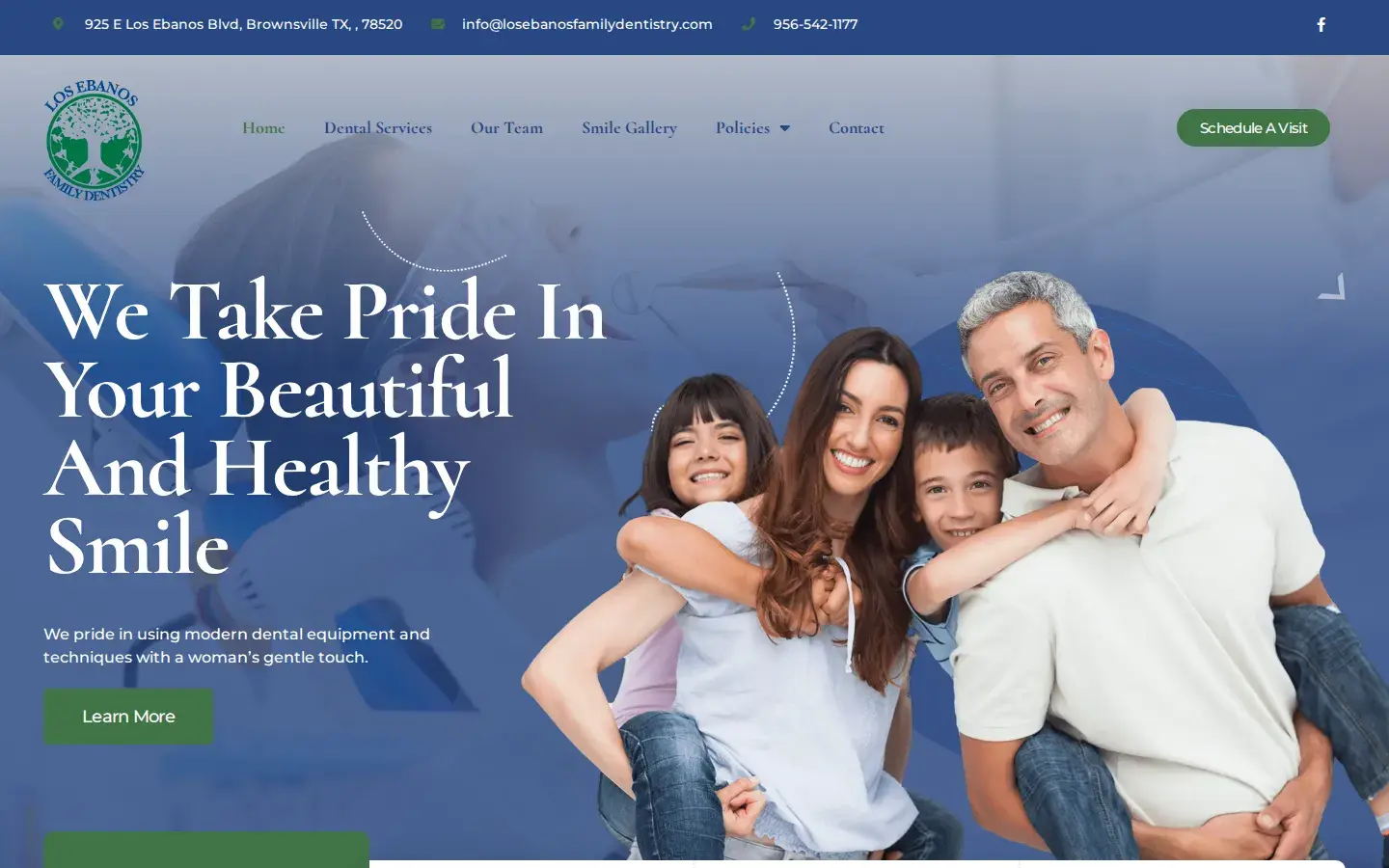 Homepage preview of Los Ebanos Family Dentistry