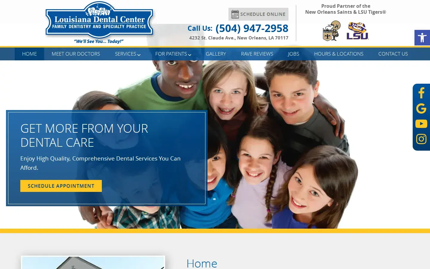 Homepage preview of Louisiana Dental Center