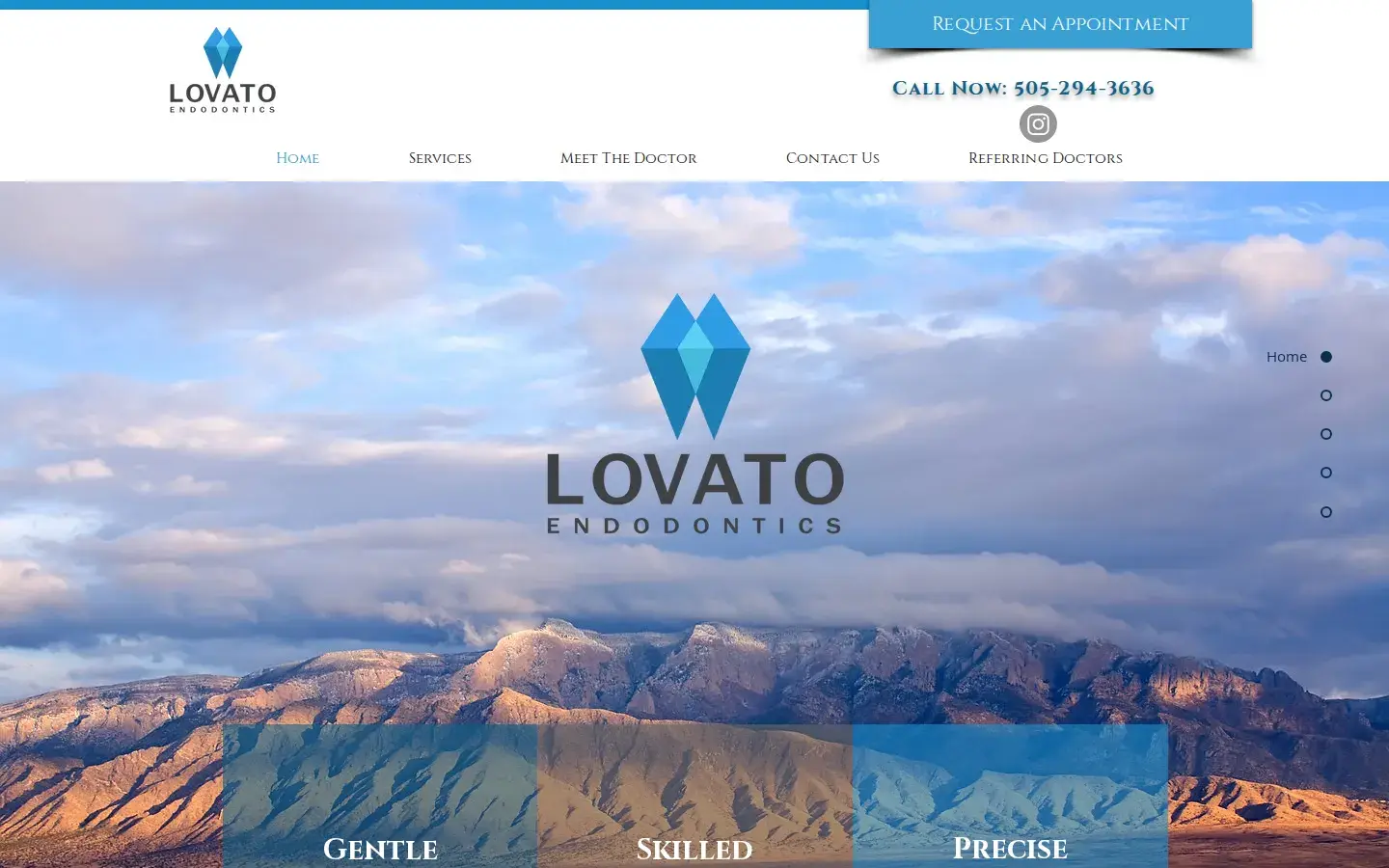 Homepage preview of Lovato Endodontics