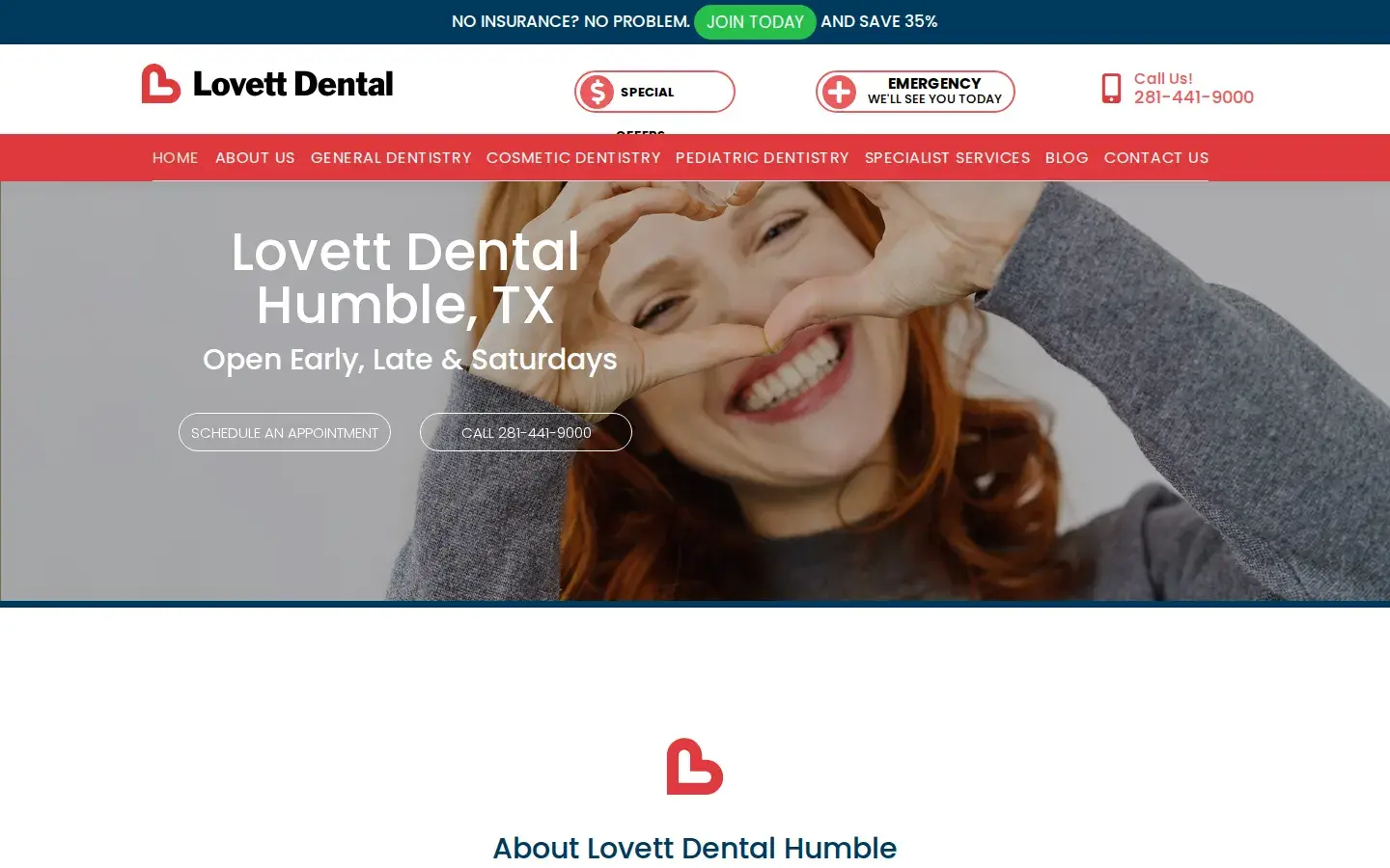 Homepage preview of Lovett Dental Humble
