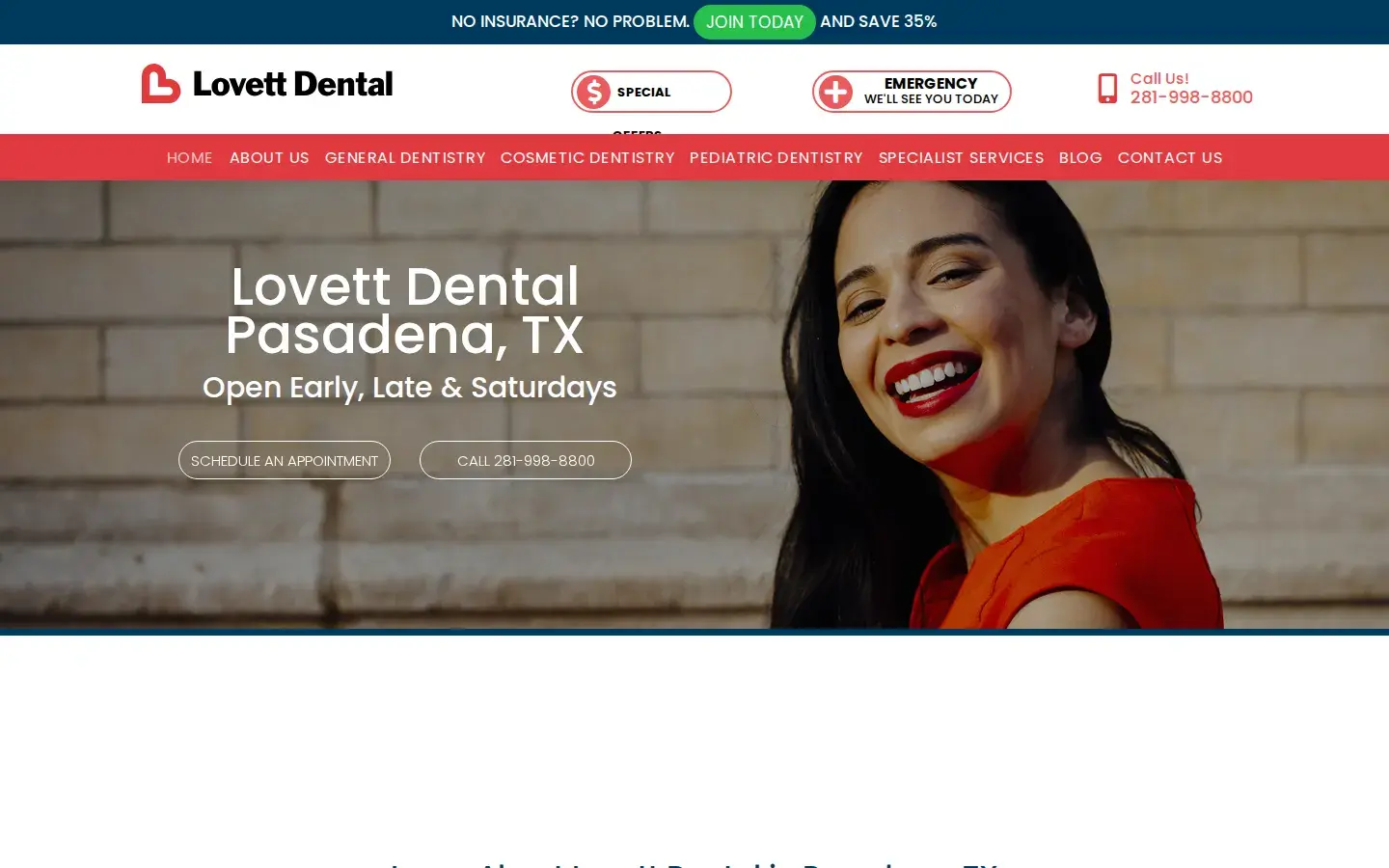 Homepage preview of Lovett Dental Pasadena