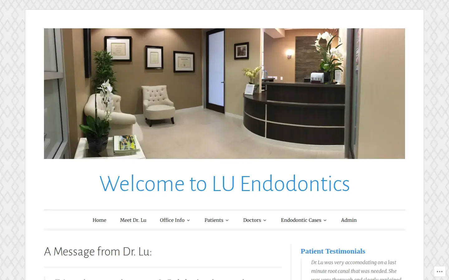 Homepage preview of LU Endodontics
