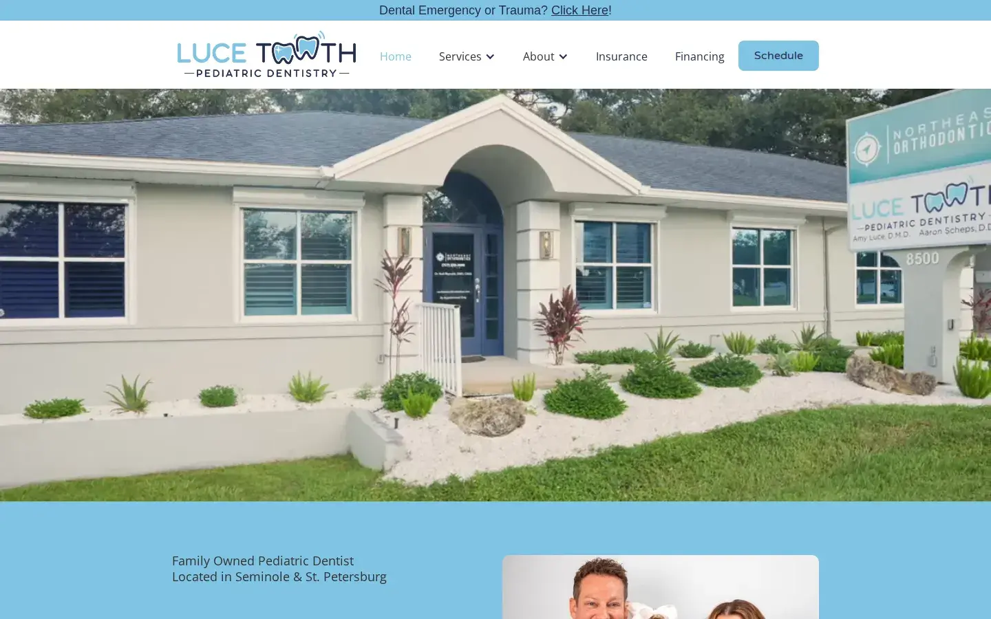Homepage preview of Luce Tooth Pediatric Dentistry- St. Petersburg