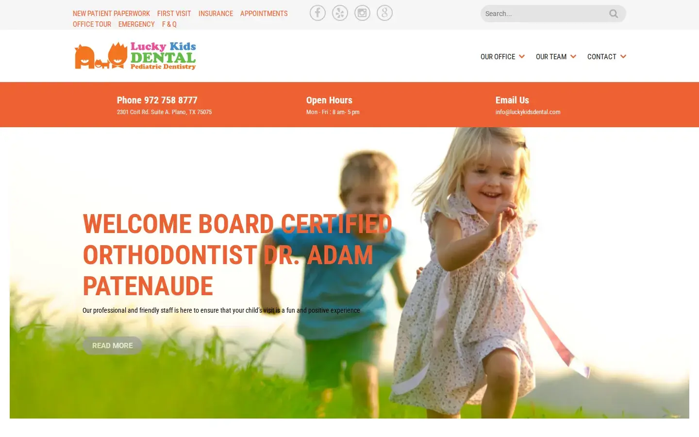 Homepage preview of Lucky Kids Dental, PC