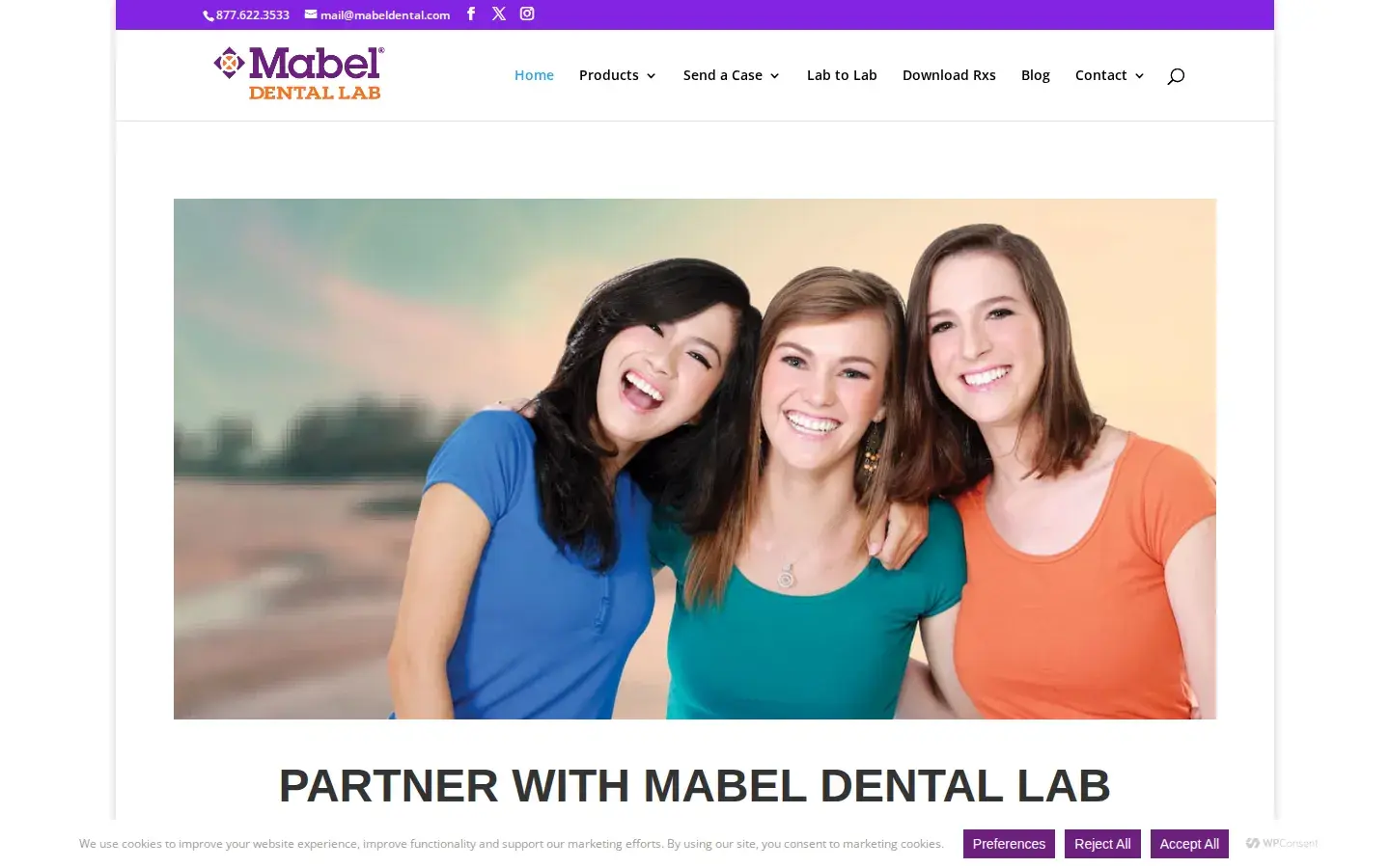 Homepage preview of Mabel Dental Lab