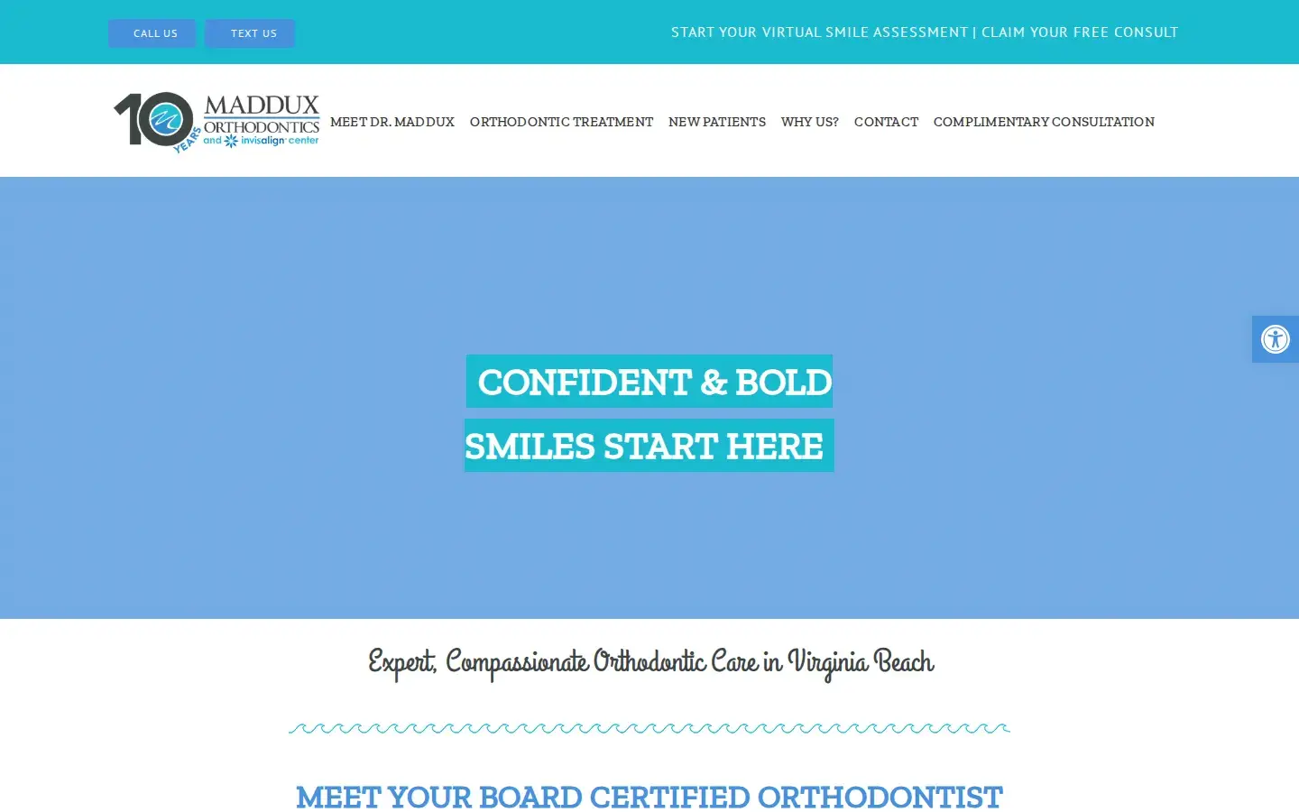 Homepage preview of Maddux Orthodontics
